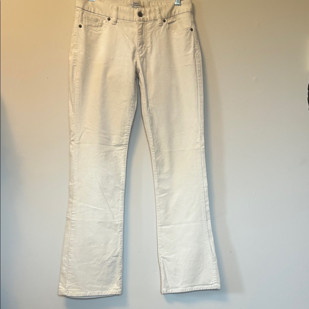 Old Navy off white soft brushed cotton stretch jeans slight flare leg size 2